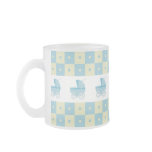 Blue and Yellow Baby Carriage Frosted Glass Mug Blue and Yellow Baby Carriage Frosted Glass Mug