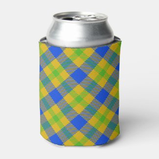 Blue and Yellow Can Cooler
