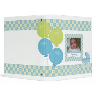 Blue and Yellow Carriage Baby Binder binder