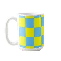 Blue and Yellow Checkered Mug by shawke123 Blue and Yellow Checkered Mug