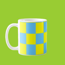 Blue and Yellow Checkered Mug