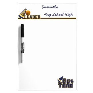 Blue and Yellow Cheerleader Dry Erase Board