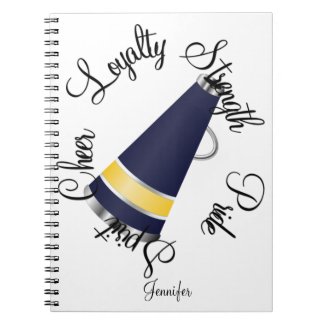 Blue and Yellow Cheerleading Notebook