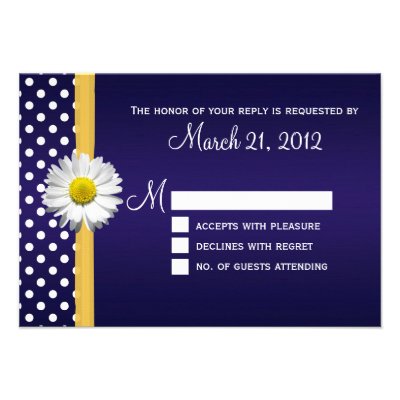 Blue and Yellow Daisy RSVP Card Personalized Invitation