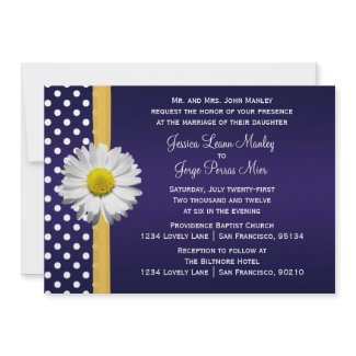 Blue and Yellow Daisy Wedding Invitation invitation
