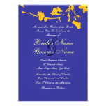 Blue and Yellow Floral Wedding Invitation