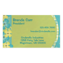 Blue and yellow flower business cards