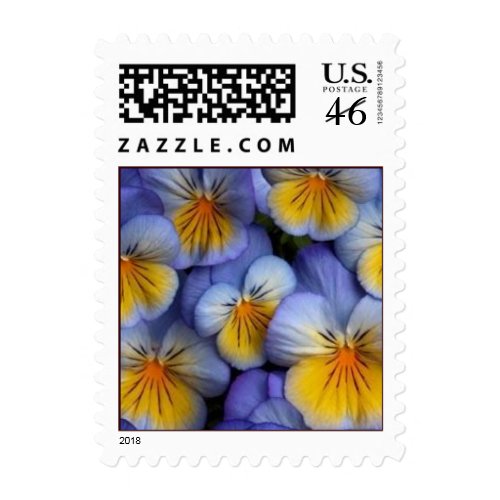 Blue and Yellow Flowers postage stamp - Pansy stamp
