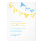 Blue and Yellow Fun Flags Wedding Invitations