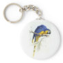 Blue and Yellow Maccaw by Edward Lear Keychain