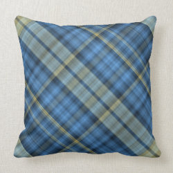 Blue and yellow plaid pattern pillows