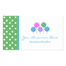 Blue and Yellow Polka Dot  Candy Business Card