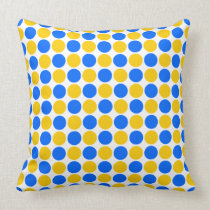Blue and Yellow Polka Dotted Pillow pillows
