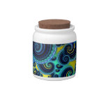Blue and Yellow Retro Pattern Candy Jars