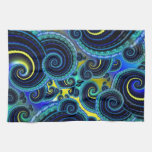 Blue and Yellow Retro Pattern Hand Towel