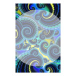 Blue and Yellow Retro Pattern Stationery