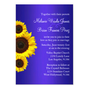 Blue and Yellow Sunflower Wedding Invitation 5