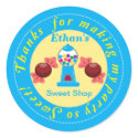 Blue and Yellow Whimsical Gumball Party Sticker sticker