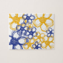 Blue and Yellow Wild Flowers Jigsaw Puzzles