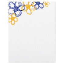 Blue and Yellow Wild Flowers Letterhead