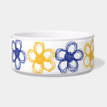 Blue and Yellow Wild Flowers Dog Food Bowls