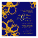 Blue and Yellow Wild Flowers Wedding Invitation