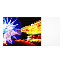 BLue and Yellow Zoomed Fair Rides Photo Card Template