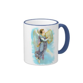 Blue Angel And Harp Coffee Mugs