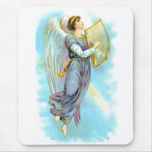 Blue Angel And Harp Mouse Pad