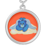 Blue Angel Bear Necklace