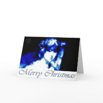 BLUE ANGEL CARD MERRY CHRISTMAS by HOUSEOFHOLY