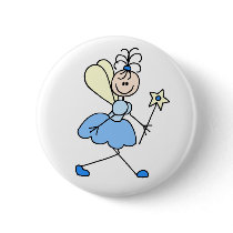 Blue Angel Fairy Button