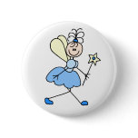 Blue Angel Fairy Button