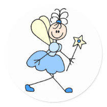 Blue Angel Stick Figure Sticker
