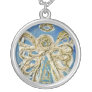 Blue Angel Wings Silver Necklace