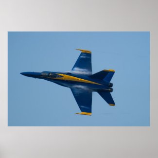 Blue Angels Solo Vapor Clouds Poster
