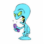 Blue Angry Phone Alien Photo Cut Outs