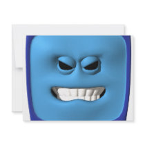 blue angy smiley invitations by SmileyFaceStore blue angy smiley invitations