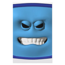 blue angy smiley stationery by SmileyFaceStore blue angy smiley stationery