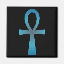 Blue Ankh Refrigerator Magnet