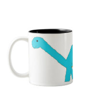 Blue apatosaurus mug