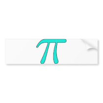 Blue Aqua Pink Hot Baby Light Pi 3.14 symbol Math Bumper Sticker