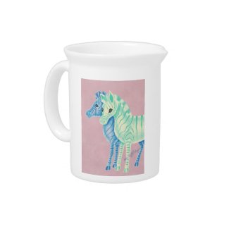 Blue & Aqua Zebras pitcher