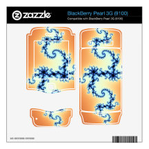 Blue Arabesque on Gold - fractal design BlackBerry Skins