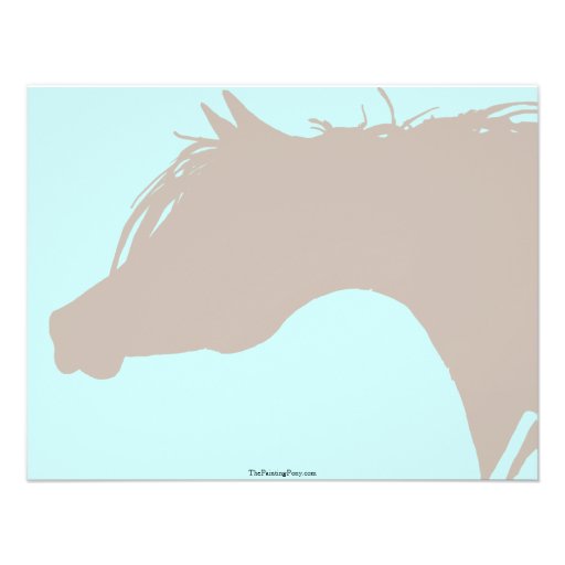 Blue Arabian Horse Head Birthday Party Invitation