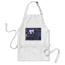 Blue architectural ink detail apron