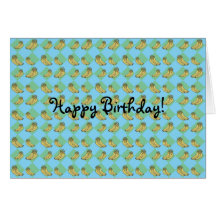 Blue argyle banana pattern greeting card