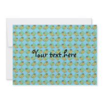 Blue argyle banana pattern personalized announcements