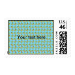 Blue argyle banana pattern stamps