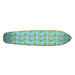 Blue argyle banana pattern skate deck